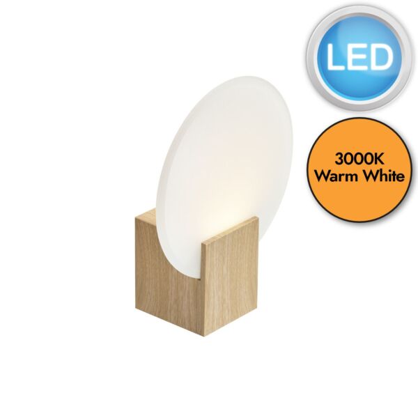 Nordlux - Hester - 2015391014 - LED Wood Effect Frosted Glass IP44 Bathroom Wall Light