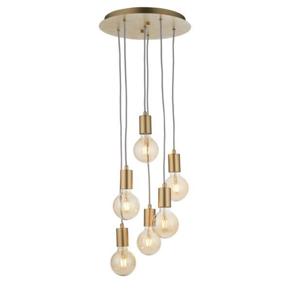 Endon Lighting - Studio - 98136 - Gold 6 Light Ceiling Pendant Light