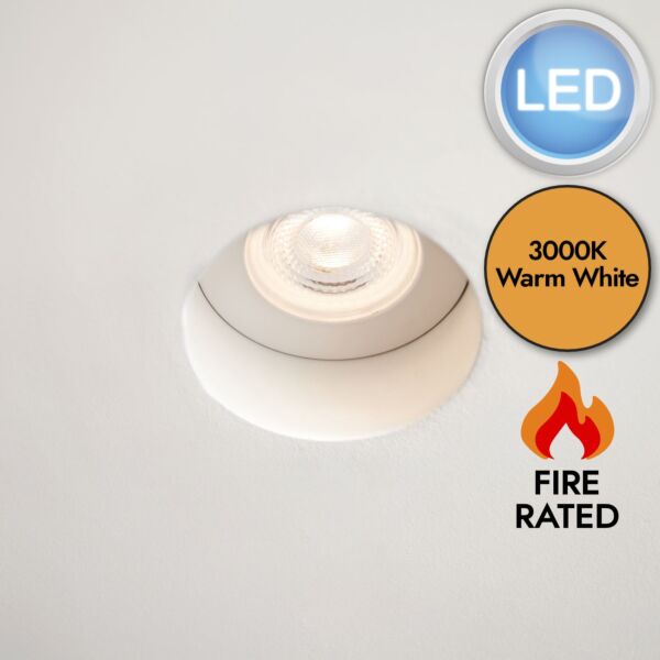 Saxby Lighting - ShieldECO 500 Round - LED White Trimless 3000k Recessed Ceiling Downlight