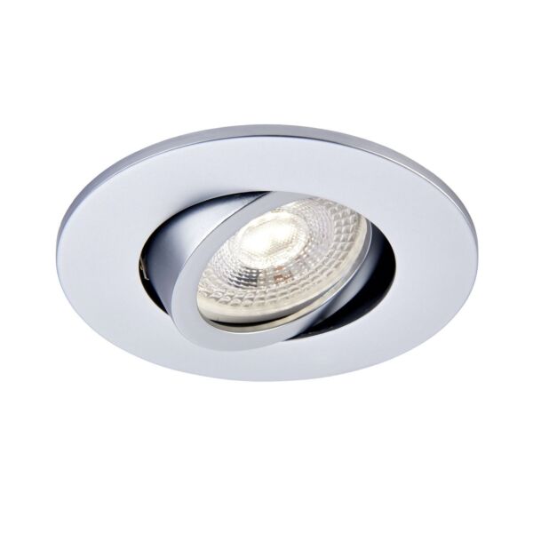 Saxby Lighting - Saxby ShieldONE 75 - 109806 & 113314 - Silver Tilt Recessed Fire Rated Ceiling Downlight