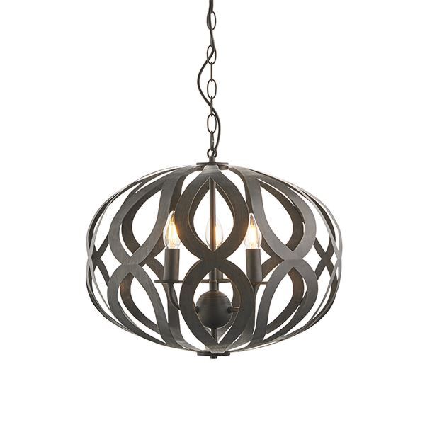 Endon Lighting - Sirolo - 81750 - Antique Bronze 3 Light Ceiling Pendant Light