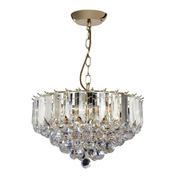 Endon Lighting - Fargo - FARGO-14BP - Brass Clear 3 Light Ceiling Pendant Light