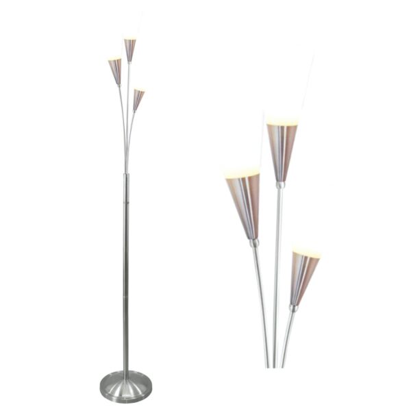 Bally - Satin Nickel with Alabaster Shades Floor Lamp