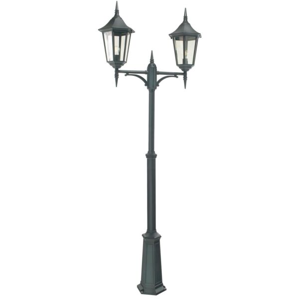 Norlys Lighting - Valencia Grande - VG6-BLACK - Black Clear 2 Light IP54 Outdoor Lamp Post