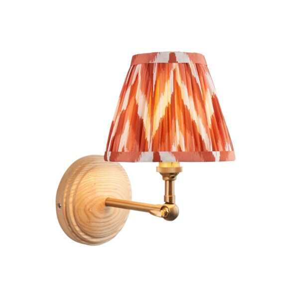 Endon Lighting - Wood Wing & Zigzag 16cm - 115847 - Ash Wood Orange Wall Light