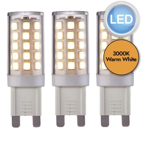 81019 - Set of 3 Warm White 3.5W - LED G9 Light Bulb