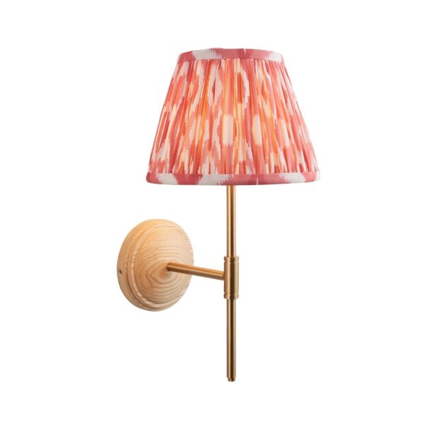 Endon Lighting - Wood T Bar & Ikat 20cm - 116104 - Ash Wood Pink Wall Light