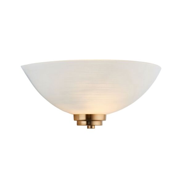 Endon Lighting - Welles - 112439 - Aged Brass White Glass Wall Washer Light