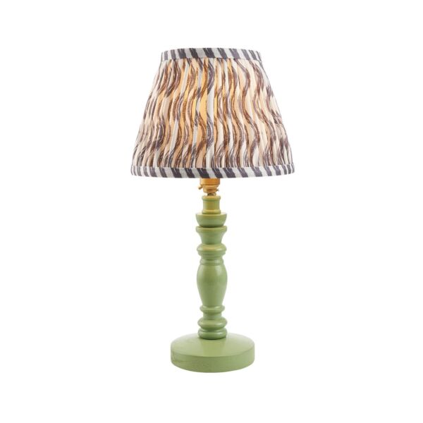 Endon Lighting - Bibury & Ripple 20cm - 114261 - Green Aged Brass Grey Table Lamp With Shade