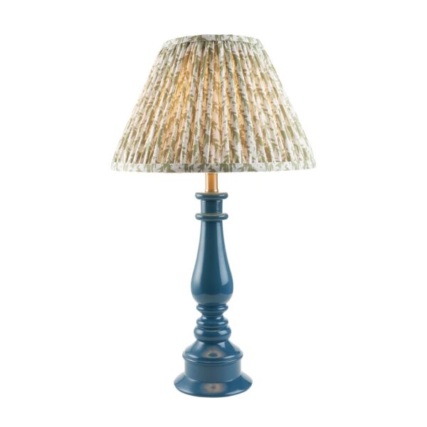 Endon Lighting - Myrtle & Leaf 30cm - 114934 - Blue Warm Brass Green Table Lamp With Shade