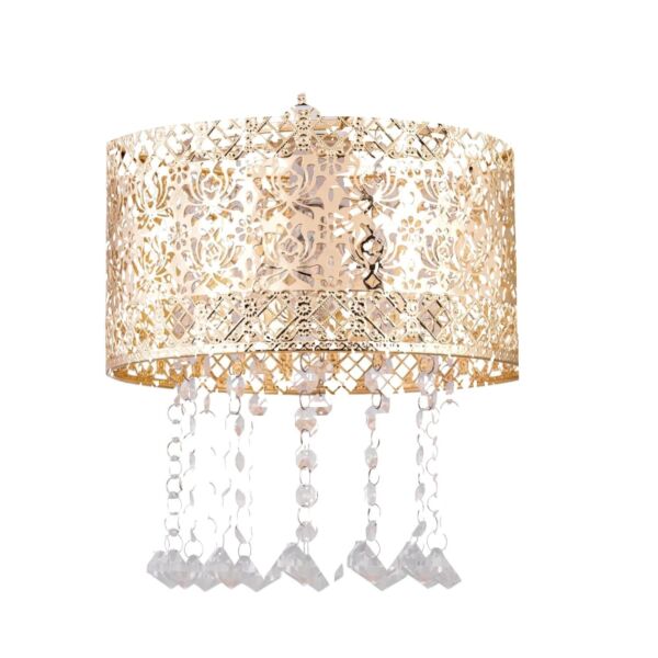 Gold Cut Out Jewelled Easy Fit Light Shade