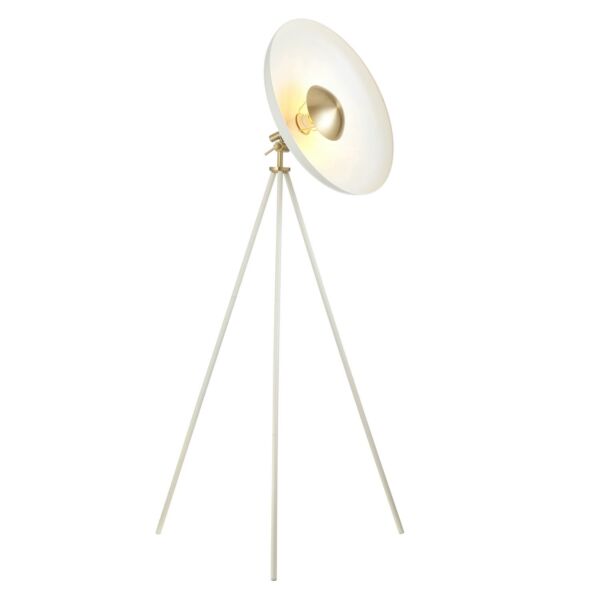 Arellano - White Brushed Brass Tripod Floor Lamp