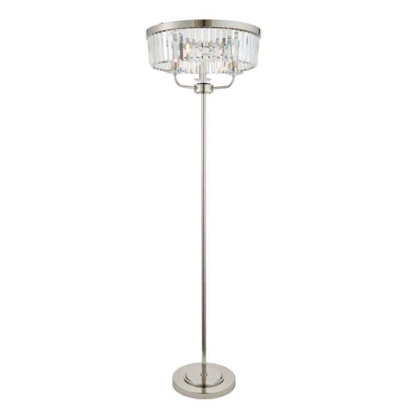 Chichester - Nickel Clear Cut Glass 3 Light Floor Lamp