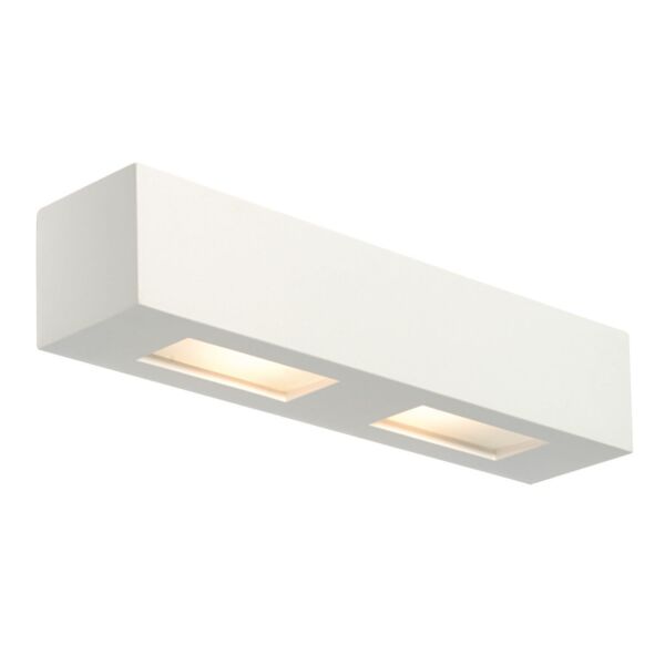 Saxby Lighting - Box - 10400 - White Frosted Glass Ceramic 2 Light Wall Washer Light