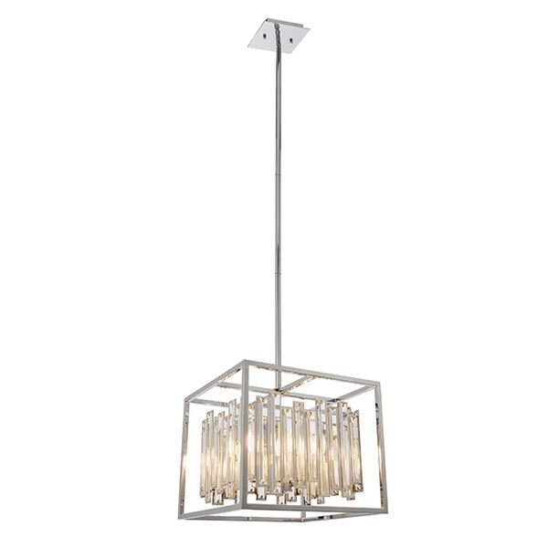 Endon Lighting - Acadia - 81930 - Clear Crystal Glass Chrome 4 Light Ceiling Pendant Light