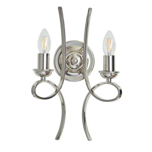 Interiors 1900 - Penn - CA7W2N - Nickel 2 Light Wall Light