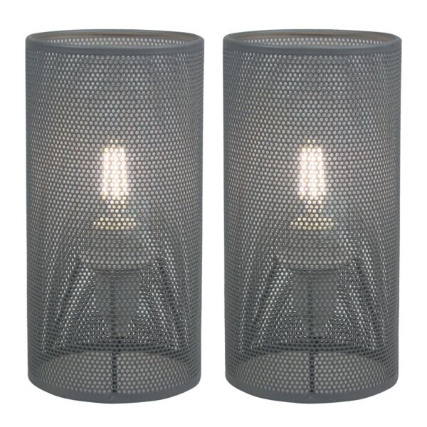 Set of 2 Troy - Grey Table Lamps