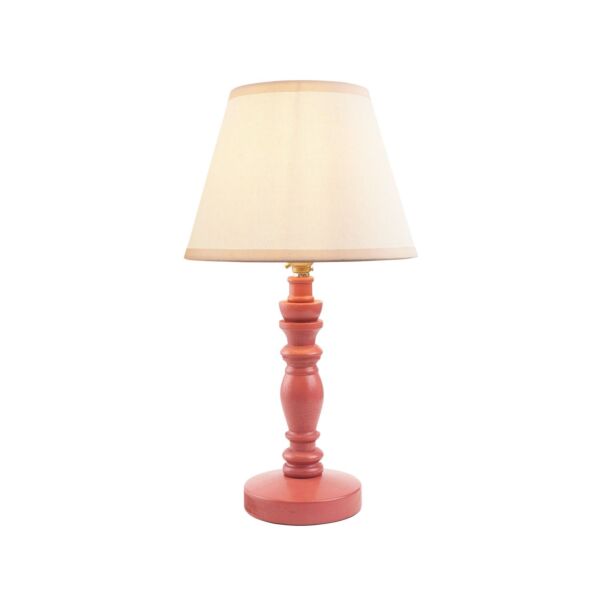 Endon Lighting - Bibury & Ivy 20cm - 114278 - Pink Aged Brass Vintage White Table Lamp With Shade