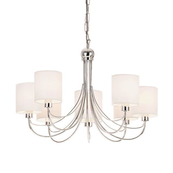 Endon Lighting - Phantom - PHANTOM-7CH - Chrome White 7 Light Chandelier