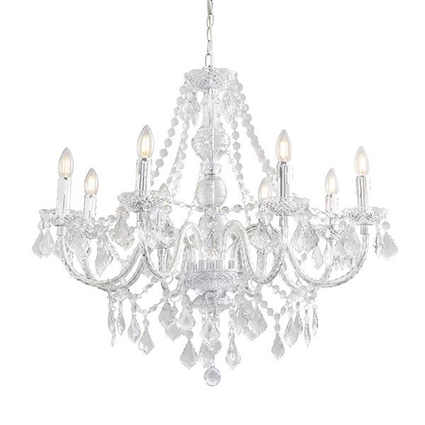 Endon Lighting - Clarence - 308-8CL - Clear Chrome 8 Light Chandelier