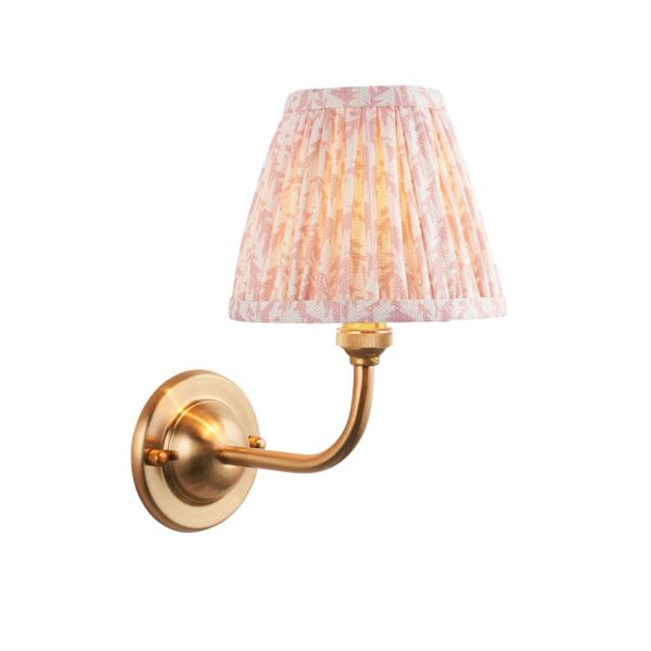 Endon Lighting - Dome Arc & Leaf 16cm - 115592 - Aged Brass Peach Wall Light