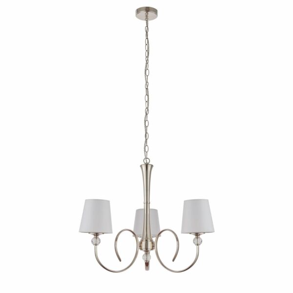 Interiors 1900 - Fabia - 74431 - Nickel Vintage White 3 Light Chandelier