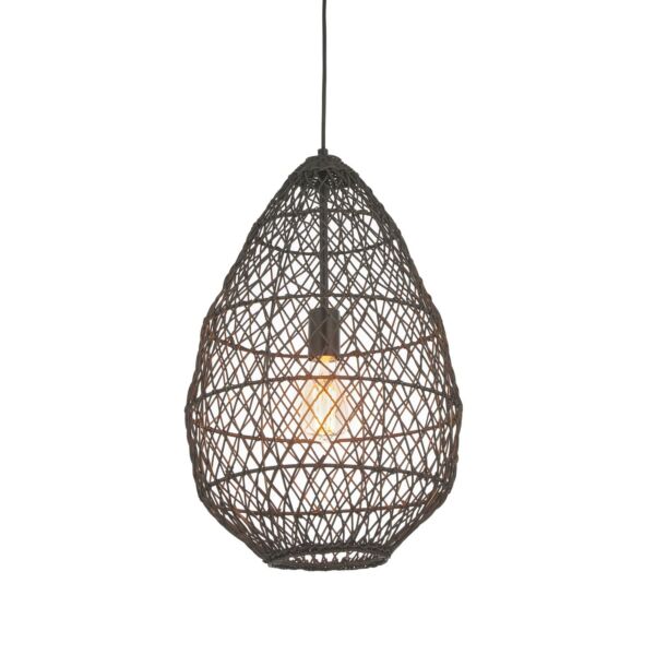 Marcelo - Black Rattan Ceiling Pendant Light