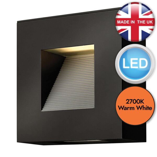 Hinkley Lighting - Luna - HK-LUNA-S-SK - LED Black Frosted Glass 2 Light IP44 Outdoor Recessed Marker Light