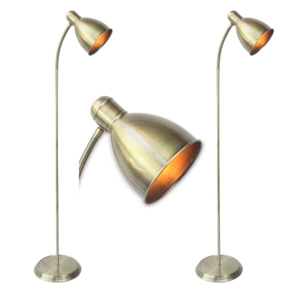 Set of 2 Carter - Antique Brass Floor Lamps