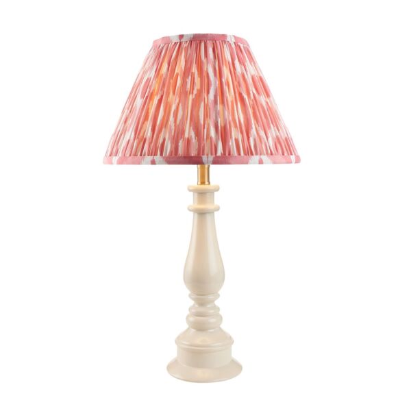 Endon Lighting - Myrtle & Ikat 30cm - 114951 - White Warm Brass Pink Table Lamp With Shade