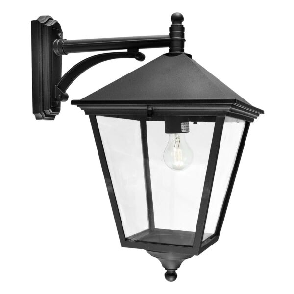 Norlys Lighting - Turin Grande - TG2-BLACK - Black Clear IP54 Outdoor Wall Light