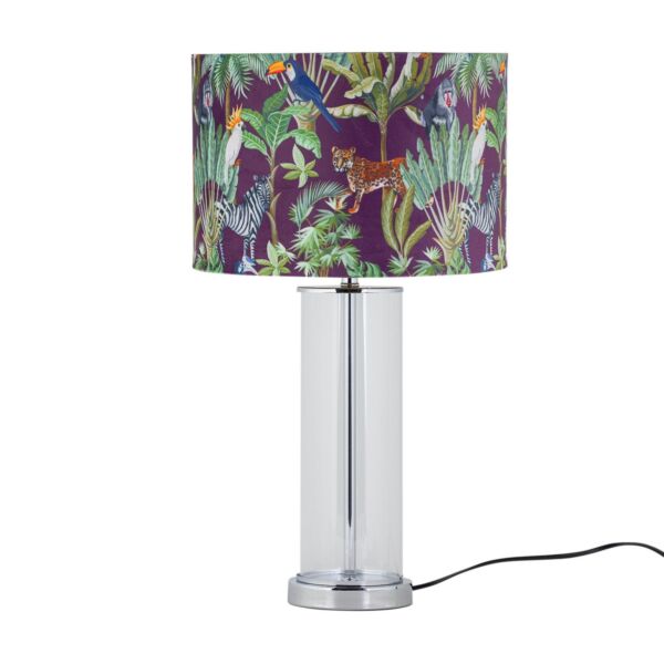 Aura - Chrome Table Lamp with Safari Velvet Shade