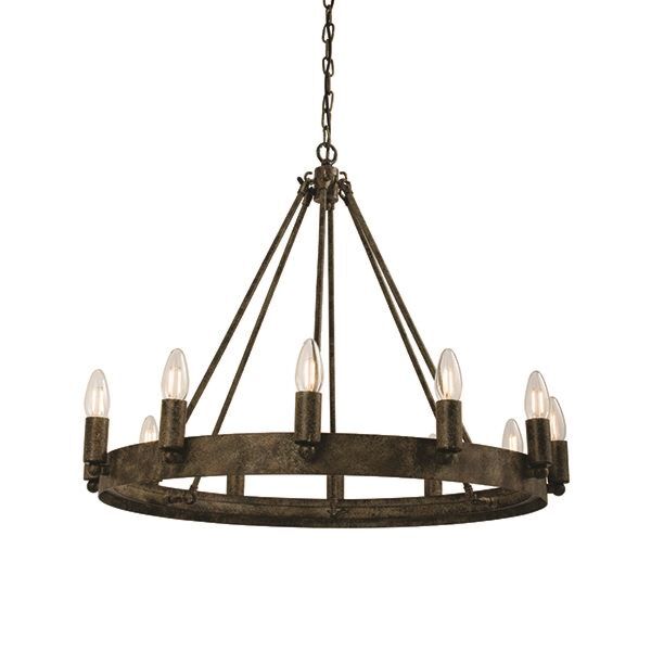 Endon Lighting - Chevalier - 61026 - Aged Metal 12 Light Chandelier