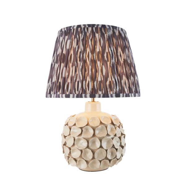 Endon Lighting - Borello & Ikat 35cm - 116404 - Cream Crackle Aged Brass Grey Ceramic Table Lamp With Shade