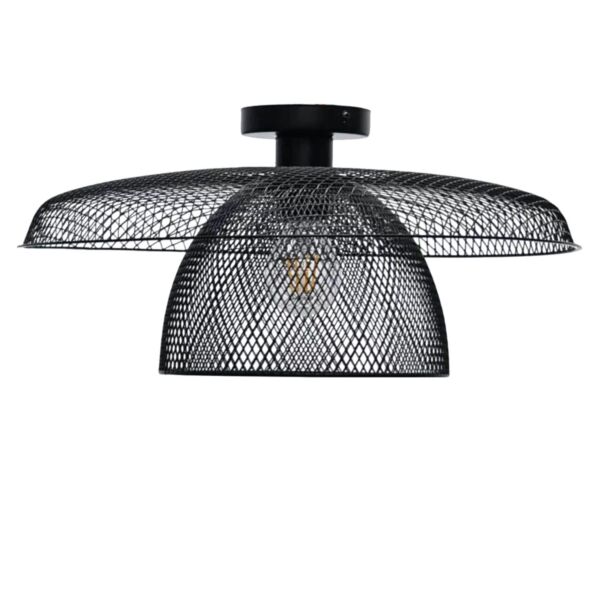 Cassidy - Black Metal Wire Tiered Flush Ceiling Light