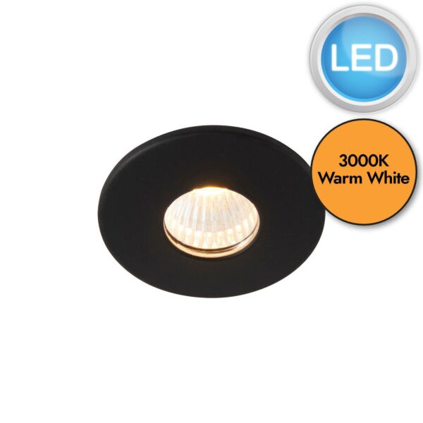 Saxby Lighting - Lalo - 99557 - LED Black Clear IP44 3000k Bathroom Recessed Ceiling Downlight