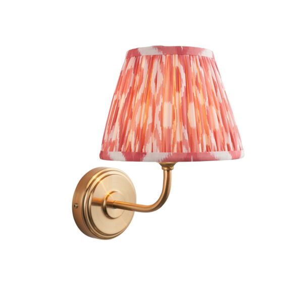 Endon Lighting - Step Arc & Ikat 20cm - 116044 - Aged Brass Pink Wall Light