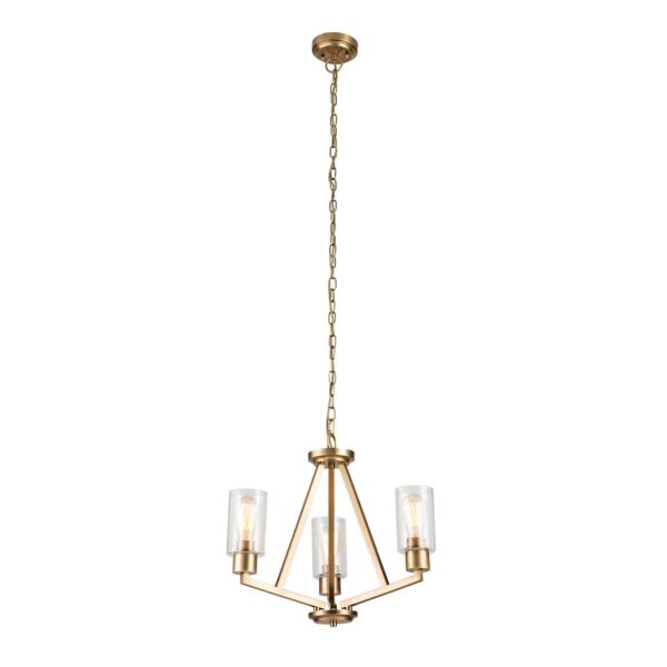 Kichler Lighting - Deryn - KL-DERYN3-NBR - Natural Brass Clear Seeded Glass 3 Light Ceiling Pendant Light