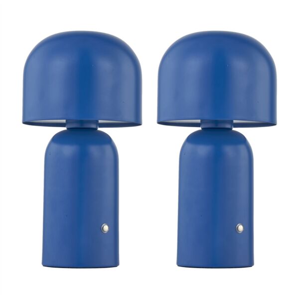 Christina - Navy Blue LED Rechargeable Touch Table Lamps Twin Pack