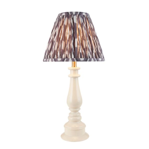 Endon Lighting - Myrtle & Ikat 25cm - 116327 - White Warm Brass Grey Table Lamp With Shade