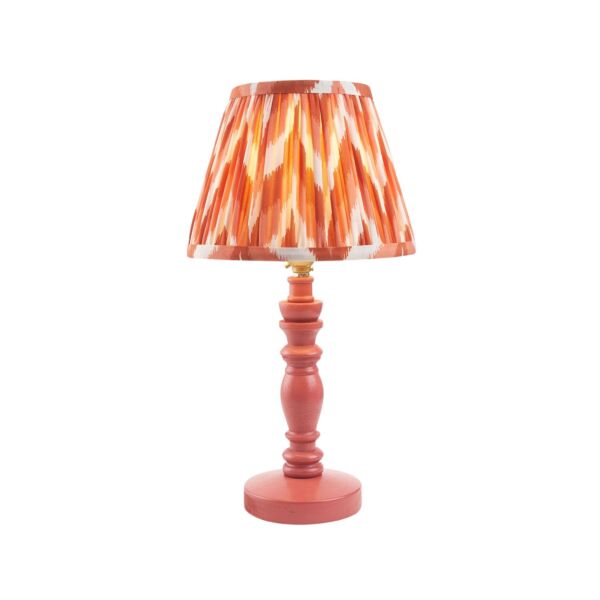 Endon Lighting - Bibury & Zigzag 20cm - 114273 - Pink Aged Brass Orange Table Lamp With Shade