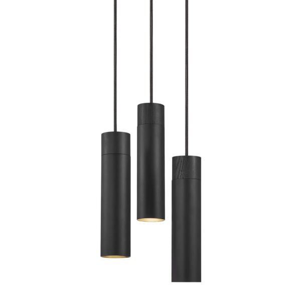 Nordlux - Tilo - 2010473003 - Black Wood 3 Light Ceiling Pendant Light