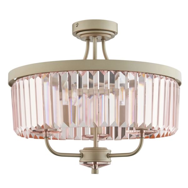 Chichester - Brushed Champagne Crystal Semi flush