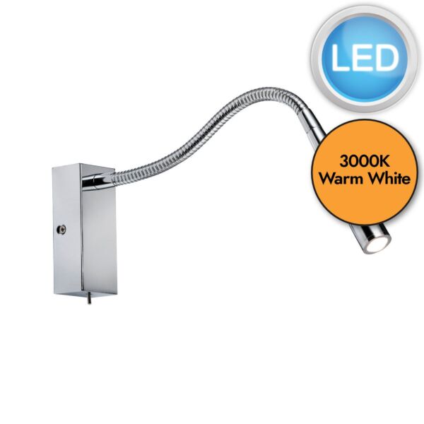 Saxby Lighting - Madison - 50605 - LED Chrome Reading Wall Light