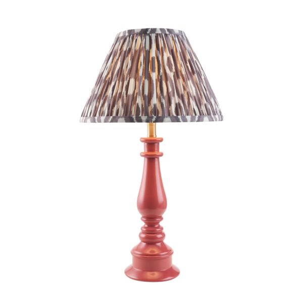 Endon Lighting - Myrtle & Ikat 30cm - 114904 - Pink Warm Brass Grey Table Lamp With Shade