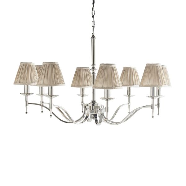 Interiors 1900 - Stanford - 63635 - Nickel Beige 8 Light Chandelier