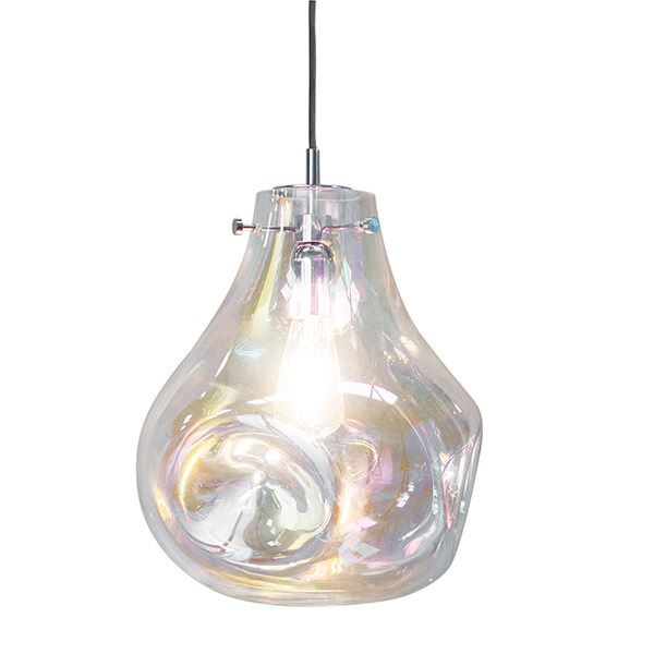 Endon Lighting - Lava - 75664 - Chrome Iridescent Glass Ceiling Pendant Light