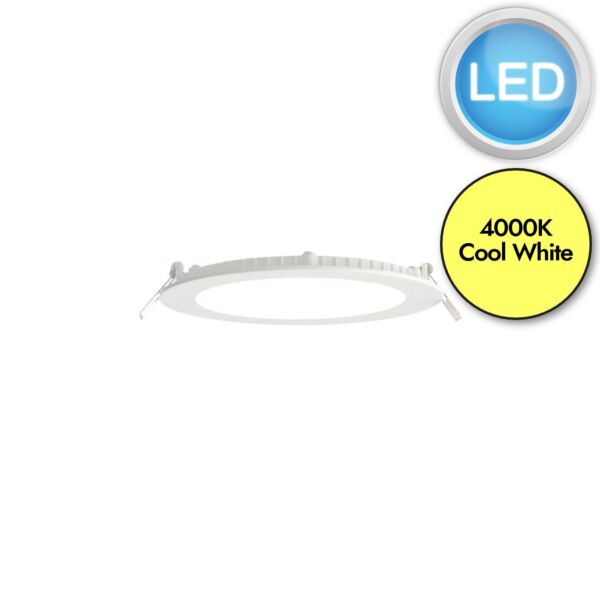 Saxby Lighting - SirioDISC - 73719 - LED White Frosted IP44 12w 4000k 174mm Dia Recessed Ceiling Downlight