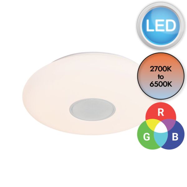 Nordlux - Djay Smart Color - 2110886101 - LED Matt White IP54 Bathroom Ceiling Flush Light