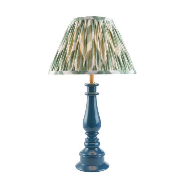 Endon Lighting - Myrtle & Zigzag 30cm - 114939 - Blue Warm Brass Green Table Lamp With Shade